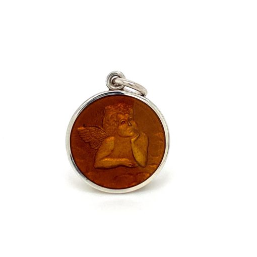 Brown Cherub Enamel Medal sold by Armbruster Jewelers