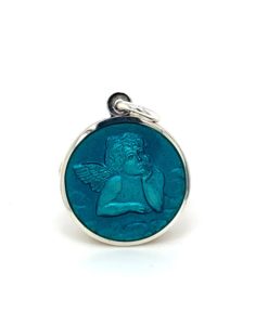 Caribbean Blue Cherub Enamel Medal sold by Armbruster Jewelers