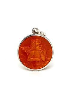 Coral Cherub Enamel Medal sold by Armbruster Jewelers