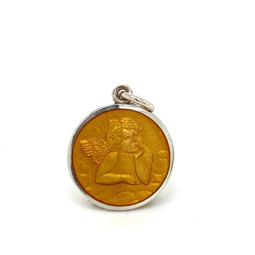 Gold Cherub Enamel Medal sold by Armbruster Jewelers
