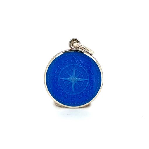 French Blue Compass Enamel Medal sold by Armbruster Jewelers