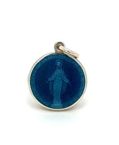 Grey Miraculous Mary Enamel Medal sold by Armbruster Jewelers