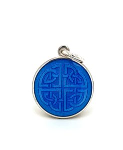 French Blue Mother Daughter Celtic Knot Enamel Medal sold by Armbruster Jewelers