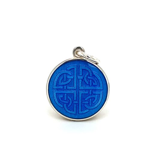 French Blue Mother Daughter Celtic Knot Enamel Medal sold by Armbruster Jewelers
