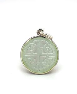White Mother Daughter Celtic Knot Enamel Medal sold by Armbruster Jewelers