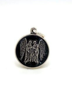 Oxidized Sisters Enamel Medal sold by Armbruster Jewelers