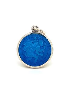 Caribbean Blue St. Christopher Enamel Medal sold by Armbruster Jewelers