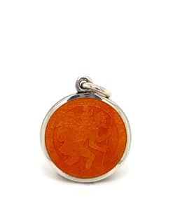 Coral St. Christopher Enamel Medal sold by Armbruster Jewelers