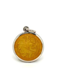 Gold St. Christopher Enamel Medal sold by Armbruster Jewelers