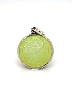 Lemon Lime St. Christopher Enamel Medal sold by Armbruster Jewelers