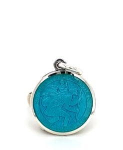 Light Blue St. Christopher Enamel Medal sold by Armbruster Jewelers