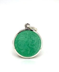 Light Green St. Christopher Enamel Medal sold by Armbruster Jewelers