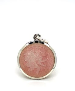 Pink St. Christopher Enamel Medal sold by Armbruster Jewelers