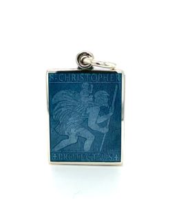 Grey Rectangle St. Christopher Enamel Medal sold by Armbruster Jewelers
