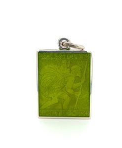 Kiwi Rectangle St. Christopher Enamel Medal sold by Armbruster Jewelers