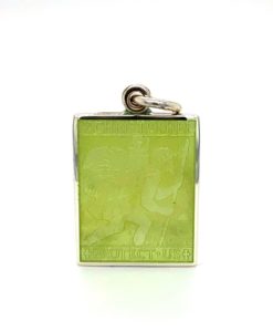 Lemon Lime Rectangle St. Christopher Enamel Medal sold by Armbruster Jewelers