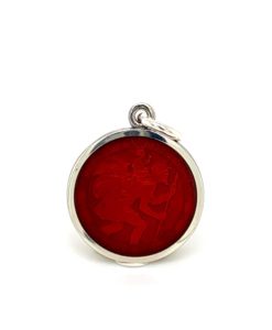 Red St. Christopher Enamel Medal sold by Armbruster Jewelers