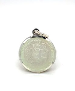White St. Christopher Enamel Medal sold by Armbruster Jewelers