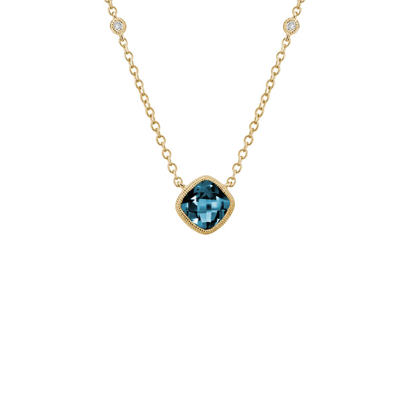 London Blue and Sky Blue Topaz Pendant Necklace - Lambert Jewelers